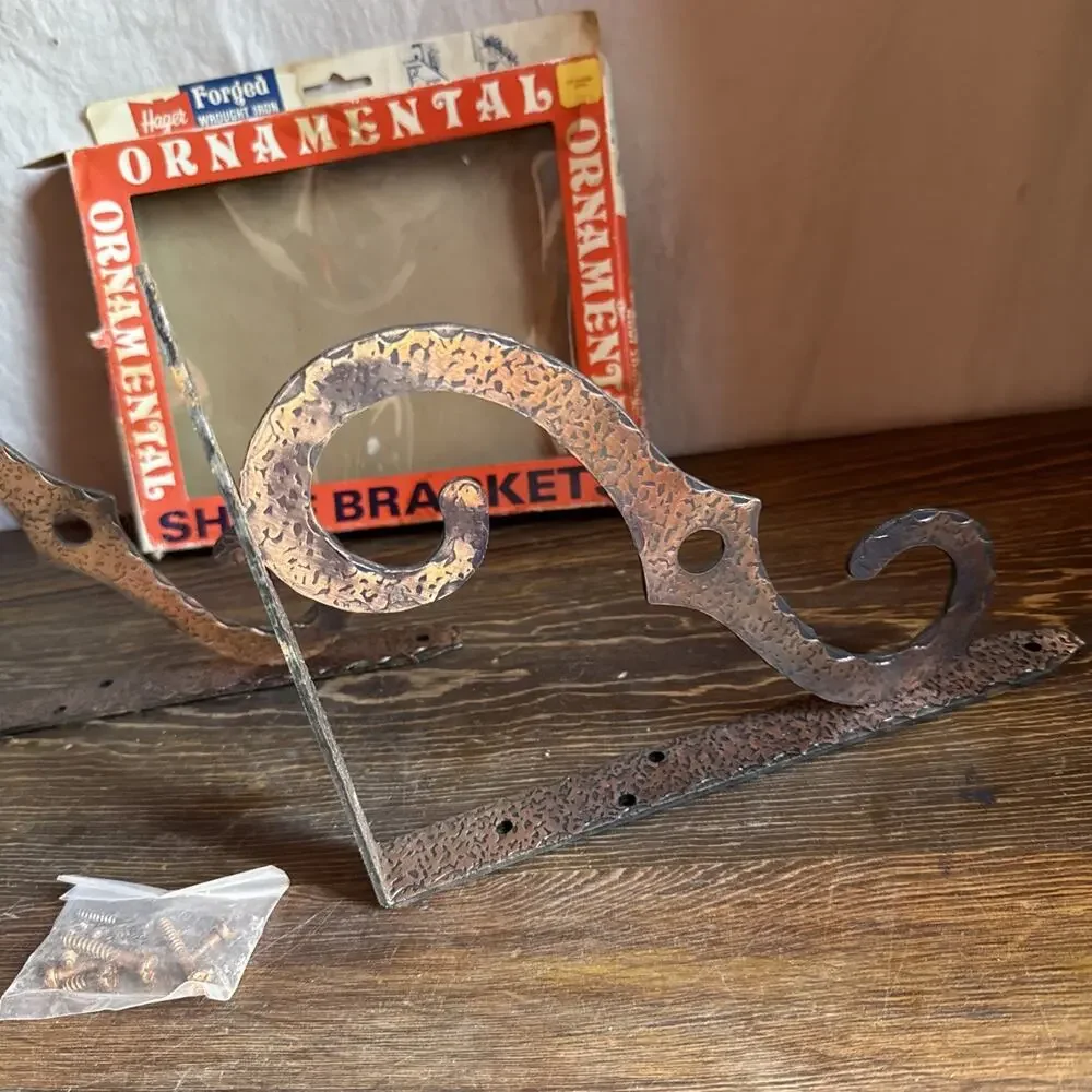 Hager Forged Wrought Iron 7.5” X 10” Ornament Shelf Brackets